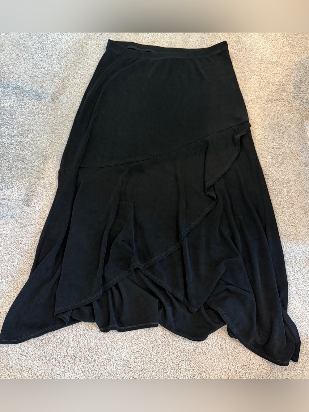 White Stag Black Maxi Skirt with Ruffle Wrap Detail